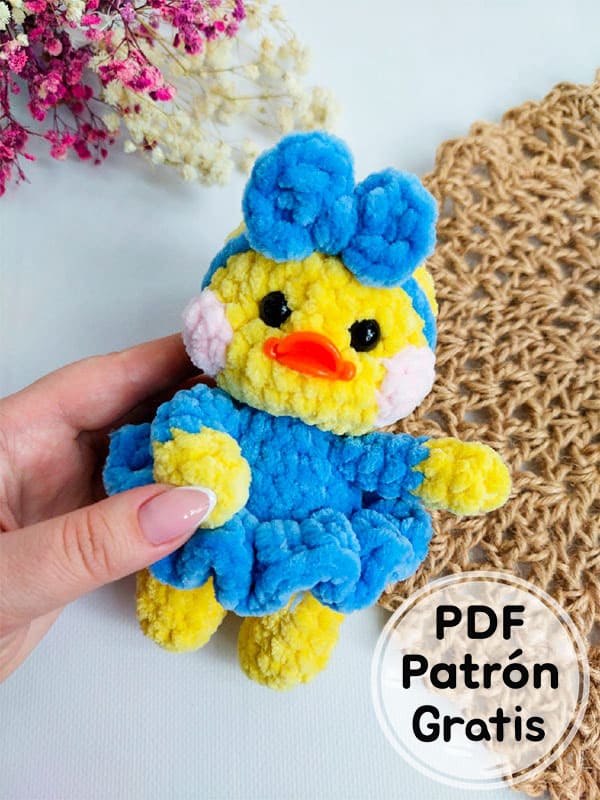  Amigurumi Peluche Pequeño Pato PDF Patrón Gratis Paso a Paso