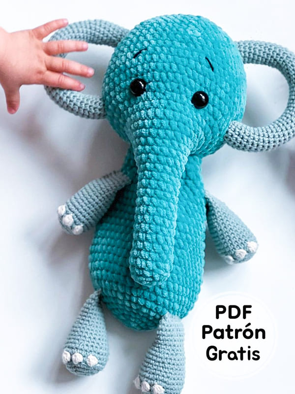 Bebé Elefante Amigurumi PDF Patrón Gratis 