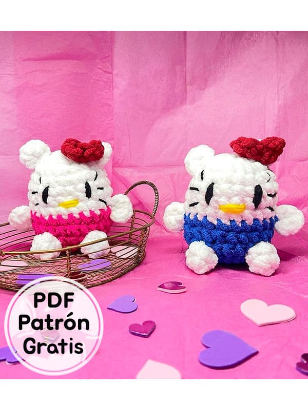 Hello Kitty Amigurumi Llavero PDF Patrón Gratis