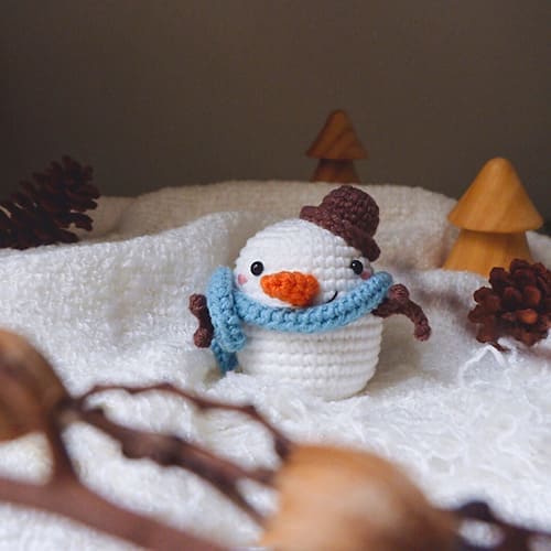 Muñeco de Nieve Amigurumi Navidad PDF Patrón Gratis