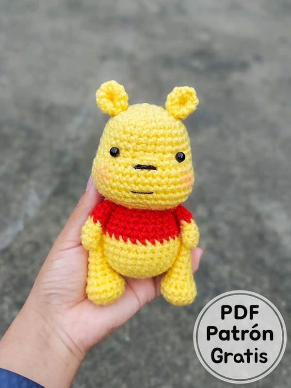 Winnie The Pooh Amigurumi Oso PDF Patrón Gratis 
