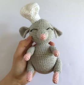 Cocinero Raton Amigurumi PDF Patrón Gratis 