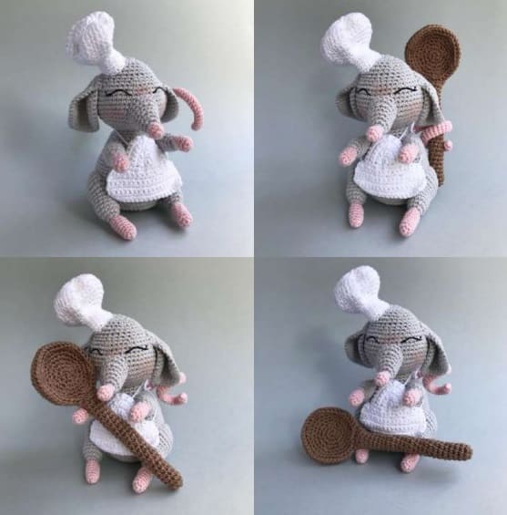 Cocinero Raton Amigurumi PDF Patrón Gratis 