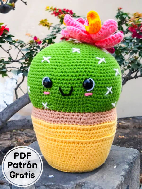 Flor Amigurumi Cactus PDF Patrón Gratis