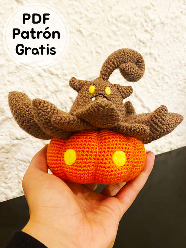 Halloween Amigurumi Pokemon Pumpkaboo PDF Patrón Gratis 
