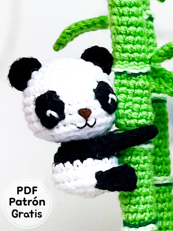 Llaveros Amigurumi Panda PDF Patrón Gratis 