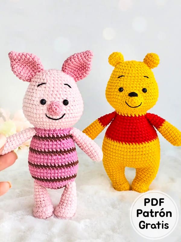 Winnie The Pooh Amigurumi Piglet PDF Patrón Gratis 