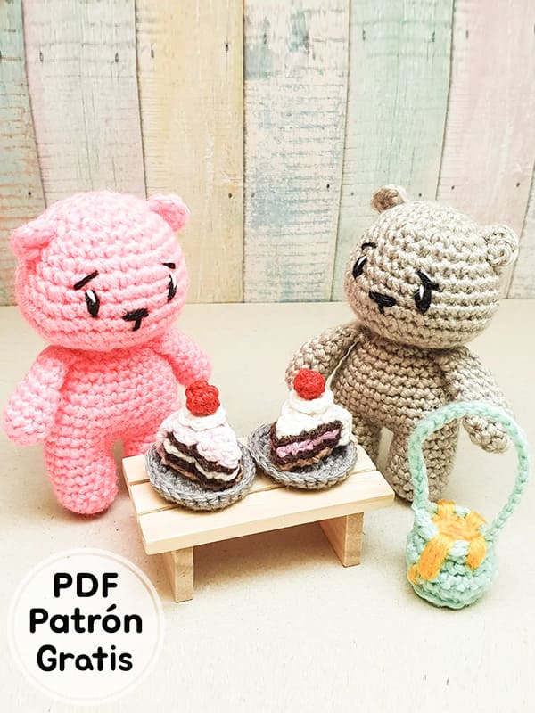 PDF Amigurumi Oso y Bolsa de Miel Patrón Grati