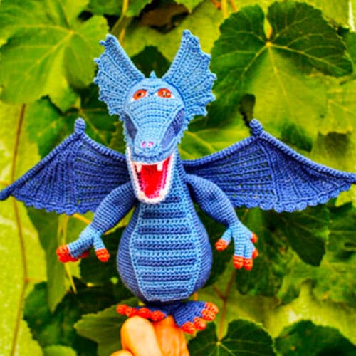 Lindo Azul Dragon Amigurumi Patron Gratis en Español PDF