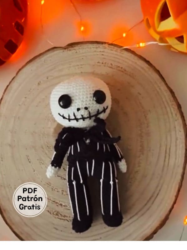 Halloween Jack Skellington Patron Muñeco Amigurumi PDF 