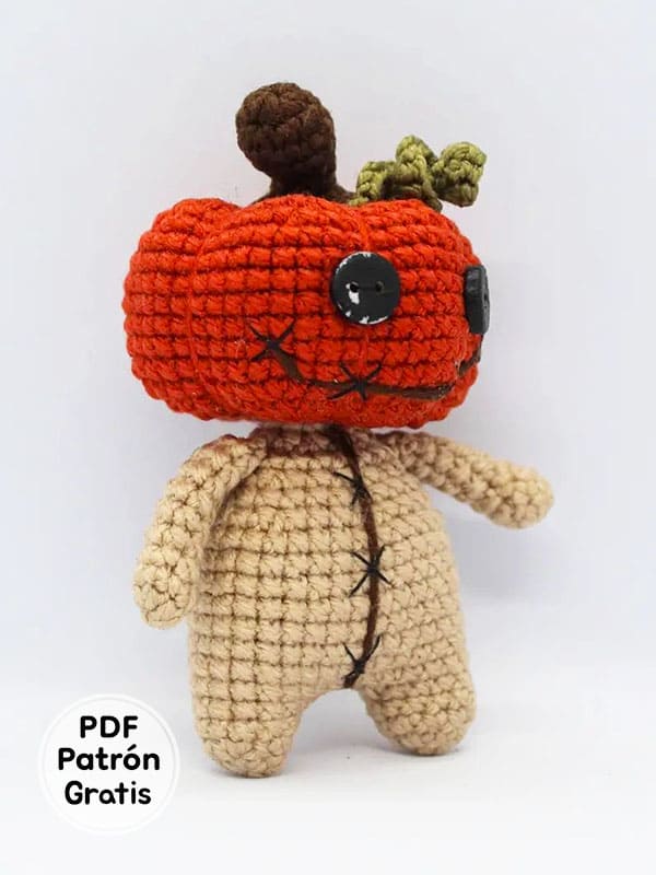 Pequeña Calabaza Muñeca Amigurumi Halloween Patrones Gratis PDF