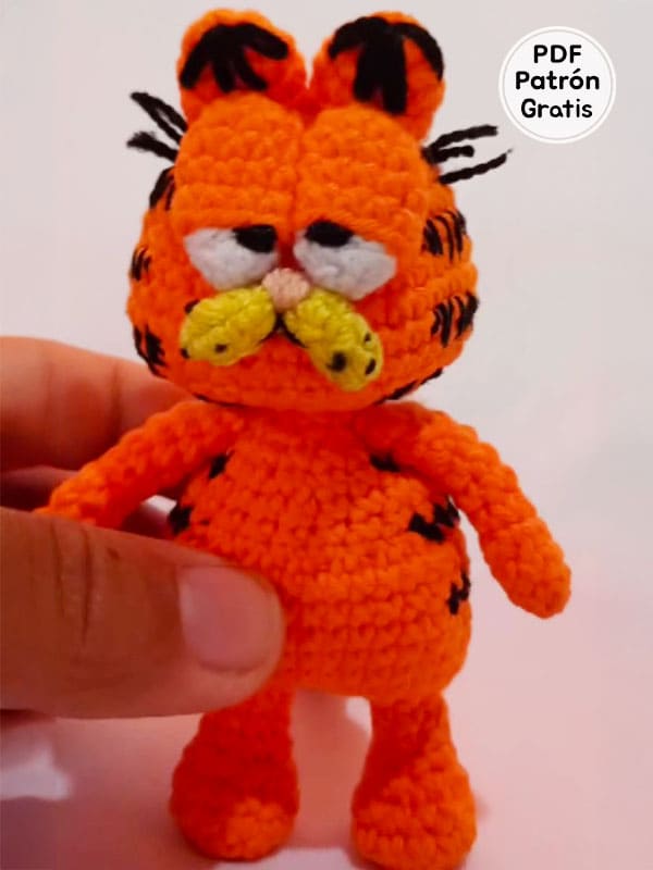 Llavero Garfield Mini Gato Amigurumi​ PDF Patron Gratis